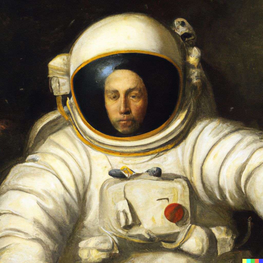 an astronaut, painting by Diego Velazquez